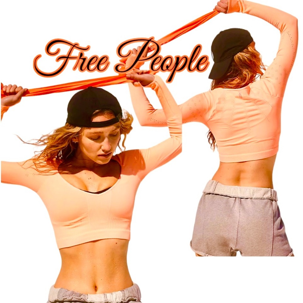 Free People Orange Crop Top